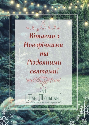 Дружня команда Ландшафної Майстерні &ldquo;Пан Тюльпан&rdquo; щиро вітає всіх-всіх-всіх з наступаючими Новорічними та Різдвяними святами!  Бажаємо здоров&rsquo;я, щастя, натхнення!